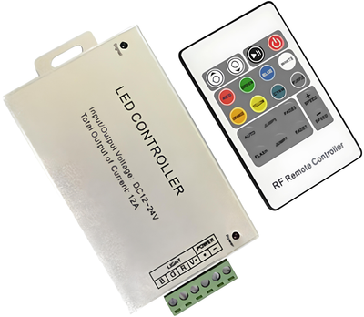 RGB-контролер на радіохвилях MW Lighting MW-CTR-RGB-4A-01 12V/24Vdc 3 x 4A пульт дистанційного керування з 20 кнопками (5902135122426)