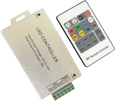 RGB-контролер на радіохвилях MW Lighting MW-CTR-RGB-8A-01 12V/24Vdc 3x8A пульт дистанційного керування з 20 кнопками (5902135122433)