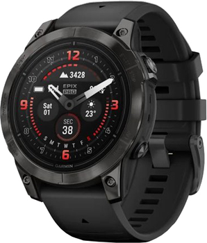 Smartwatch Garmin epix Pro (Gen 2) Sapphire Edition 47 mm Carbon Grey DLC Titanium with Black Band (010-02803-11)