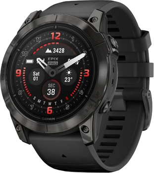 Smartwatch  Garmin epix Pro (Gen 2) Sapphire Edition 51 mm Carbon Grey DLC Titanium with Black Band (010-02804-01)