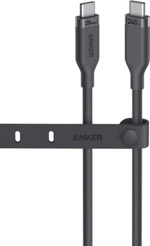 Кабель Anker USB-C to USB-C 240W 20 Gbps 4K Video Tranfer Bio-Nylon 0.9 м Чорний (A80N1H11)