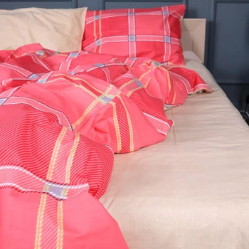 Простирадло MirSon Двоспальне 180x220 см 17-0783 Checkered Flame Бязь (2200011274805)