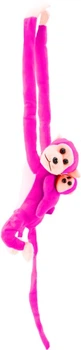 М'яка іграшка Lean Toys Мавпа з дитинчам Темно-рожева 90 см 16837 (5905884451540)