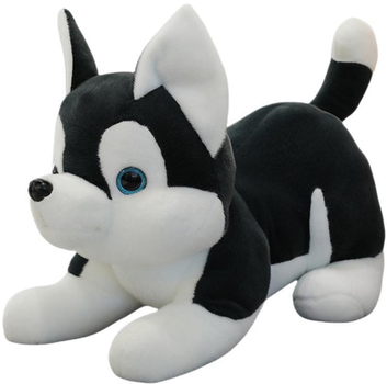 Maskotka-przytulanka Lean Toys Husky Czarno-biały 30 cm 22438 (5905991047940)