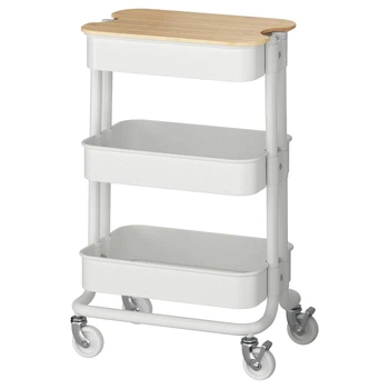 Візок з кришкою ІКЕА RÅSKOG / NORRÅVA 28х38х61 см Білий (s79580765)