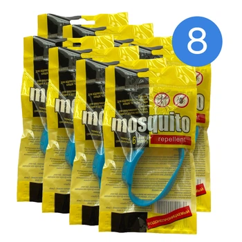 Браслет с репеллентом от комаров и клещей Mosquito Repellent, Blue НАБОР 8 шт