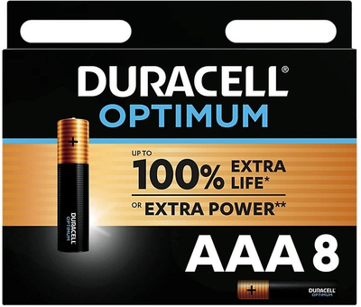 Baterie Duracell Optimum AAA LR03 1.5V 8 szt. (5000390000000)