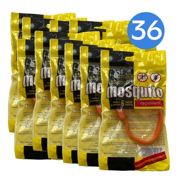 Браслет с репеллентом от комаров и клещей Mosquito Repellent, Orange НАБОР 36 шт