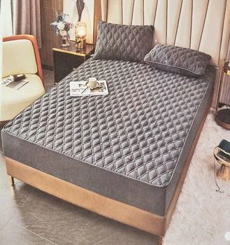 Наматрасник стеганый с бортами Colorful Home 180*200*25 Серый