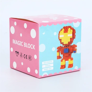 Детский 3D конструктор блоки Iron Man, игрушка фигурка персонаж из мини блоков для мальчика Железный Человек, 411 деталей, 15 см