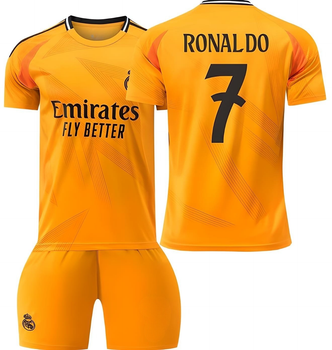 Футбольна форма дитяча Ronaldo (Роналду) 7 Real Madrid (Реал Мадрид), сезон 24/25, 30 розмір, ріст 160-165 см, помаранчева