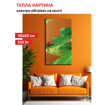 Картина-обогреватель "Божья коровка" на холсте Monocrystal 90x60 см 320 Вт