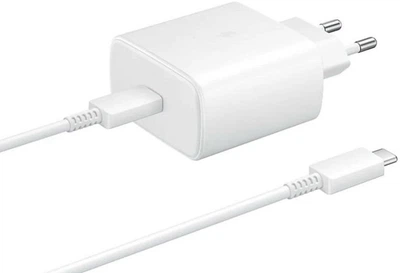 Мережевий зарядний пристрій Samsung Power Adapter EP-TA845 45W USB-C + кабель USB-C to USB-C White (EP-TA845XWE) OEM