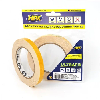 Двусторонняя клейкая лента для моментальной фиксации ULTRAFIX 9мм х 5м HPX DSU0905