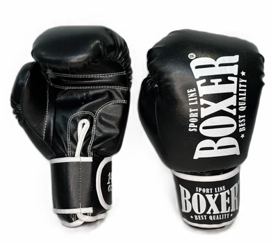 Рукавиці боксерські з шкірвінілу Boxer 14 унцій чорні