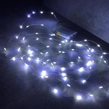 Гирлянда светодиодная НА БАТАРЕЙКАХ 4 м 80 диодов LED, белый цвет ОПТ