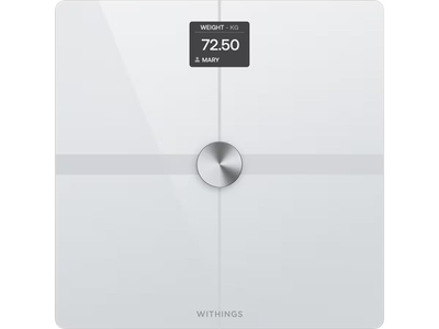 Розумні ваги WITHINGS Body Smart Wi-Fi, аналіз складу тіла: м'язова маса, вода, кісткова щільність, білі