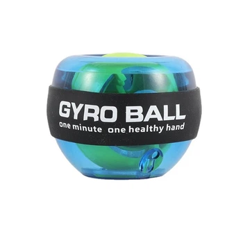Кистевой гироскопический тренажер для запястья эспандер Gyroball с LED подсветкой синий с зеленым