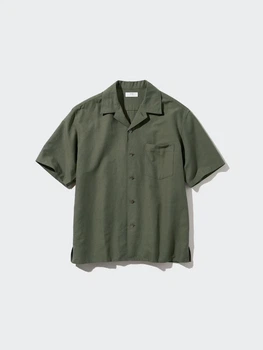 Рубашка Uniqlo розмір М оливкова (56) (464944)