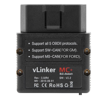 Автосканер VGate vLinker MC+ Bluetooth 4.0 BLE (аналог OBDLink MX+) для работы с BimmerCode, Forscan, ALfa Obd