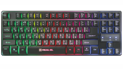 Клавіатура REAL-EL 8710 Gaming TKL Backlit, black