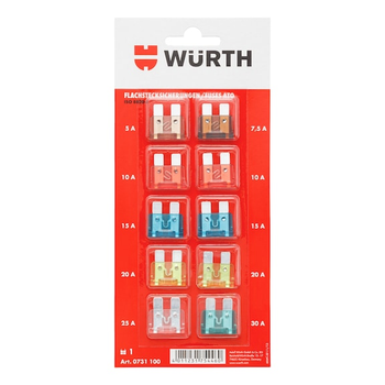 Набір запобіжників WURTH 3.0-30A 10 шт. (0731100)