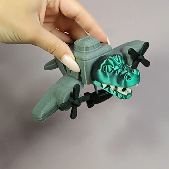 Фигурка подвижная Bombardiro Crocodilo Крокодило Бомбардиро градиент черно-зеленый