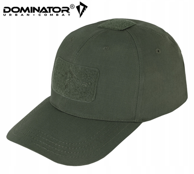 Бейсболка Dominator оливковая рип-стоп с вентиляцией универсальная кепка с липучками унисекс