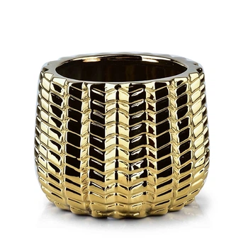 Кашпо керамическое Cactus Gold D-14 см 36025