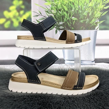 Босоножки женские Inblu синие кожаные 40р (25,5 см) 4466