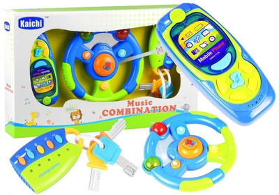 Zestaw interaktywnych zabawek Kaichi Music Combination Klucze z breloczkiem + Kierownica + Telefon (807) (5905884456972)