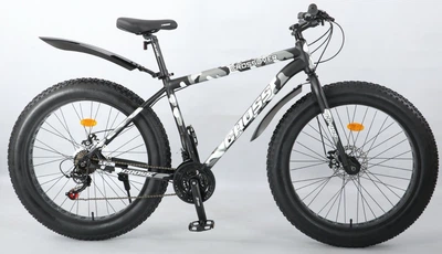 Велосипед Фэтбайк Cross 26"*4" Crossover susp 2025 Рама-19" grey khaki