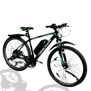 Велосипед з Е-комплектом 29" Tracker 2024 Рама 18" black-green 500w 48v 13 ah/ до 45 км запас ходу+дисплей LSD-1+PAS-ассистент+круїз-контроль