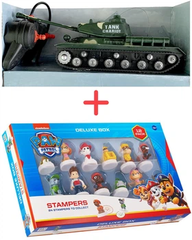 Набор Игрушка Maya Toys Танк на радиоуправлении Хаки + Фигурки-штампы Щенячий Патруль Делюкс 12 шт (4812501166255-1_1)