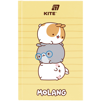 Блокнот Kite Molang А6 80 аркушів клітинка тверда обкладинка (ml25-199)