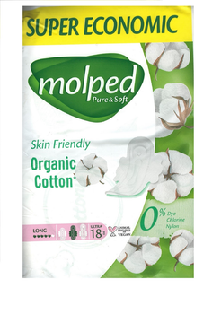 Прокладки гігієнічні Molped Pure&Soft Long 5 крапель 18 шт