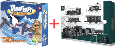 Набор Настольная игра Dream Group Toys Пингвин на льду + Железная дорога Fenfa (4820266221027_1)