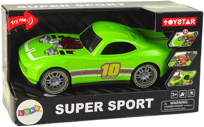 Auto sportowe Lean Toys z dźwiękiem i światłami 1:14 Zielone (15465) (5905515358439)