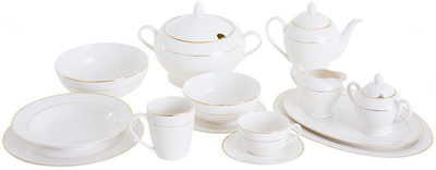 Serwis obiadowo-kawowy Ambition Aura Gold dla 12 osób 80 elementów (5904134291950) (955555908449869) - Outlet