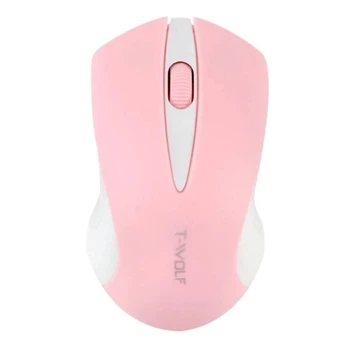 Беспроводная мышь T-Wolf Q2 2.4G, 1000DPI, 1xAA, Розовый