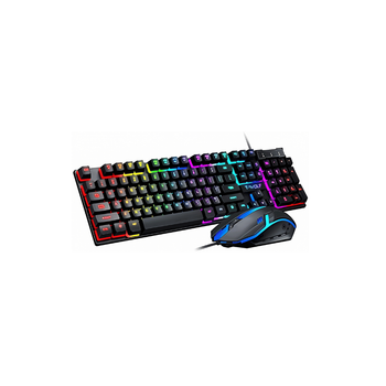Проводные клавиатура и мышь T-Wolf TF200, RGB, USB, 1.35m, Черный