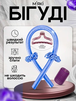 М'які бігуді для волосся стрічка для кучерів завивка волосся без нагріву Navi Blue