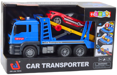 Pomoc drogowa Lean Toys ze światłami i dźwiękami Laweta z samochodem osobowym (21442) (5905991038382)