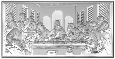 Ікона срібна Beltrami Тайна Вечеря (50x25 см.) (6465/7)