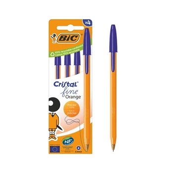 Набор шариковых ручек BIC Orange 0,8 мм 4 шт синие (bc516336)