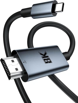 Кабель-адаптер 4K 144Hz HDR (8K 60Hz), Type-C to HDMI 2m, метал, ПВХ, Black-Grey (TH001-MPV20KG-860)