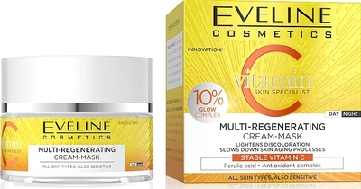 Мультирегенерирующая крем-маска для лица с витамином С - Eveline Cosmetics Skin Specialist Vitamin C Multiregenerating Cream Mask 50ml (1261749-1186915421-2)