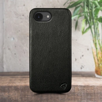 Кожаная накладка Stenk Cover для Apple iPhone 17e Черный (80585)