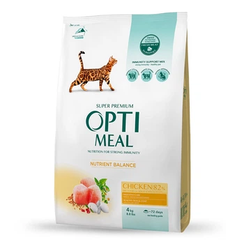Сухой корм для котов OptiMeal Adult с курицей 4 кг B1841201