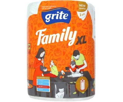 Полотенца бумажные двухслойные Grite Family Jumbo XL, 78 м, 250 листов, 200х315 мм